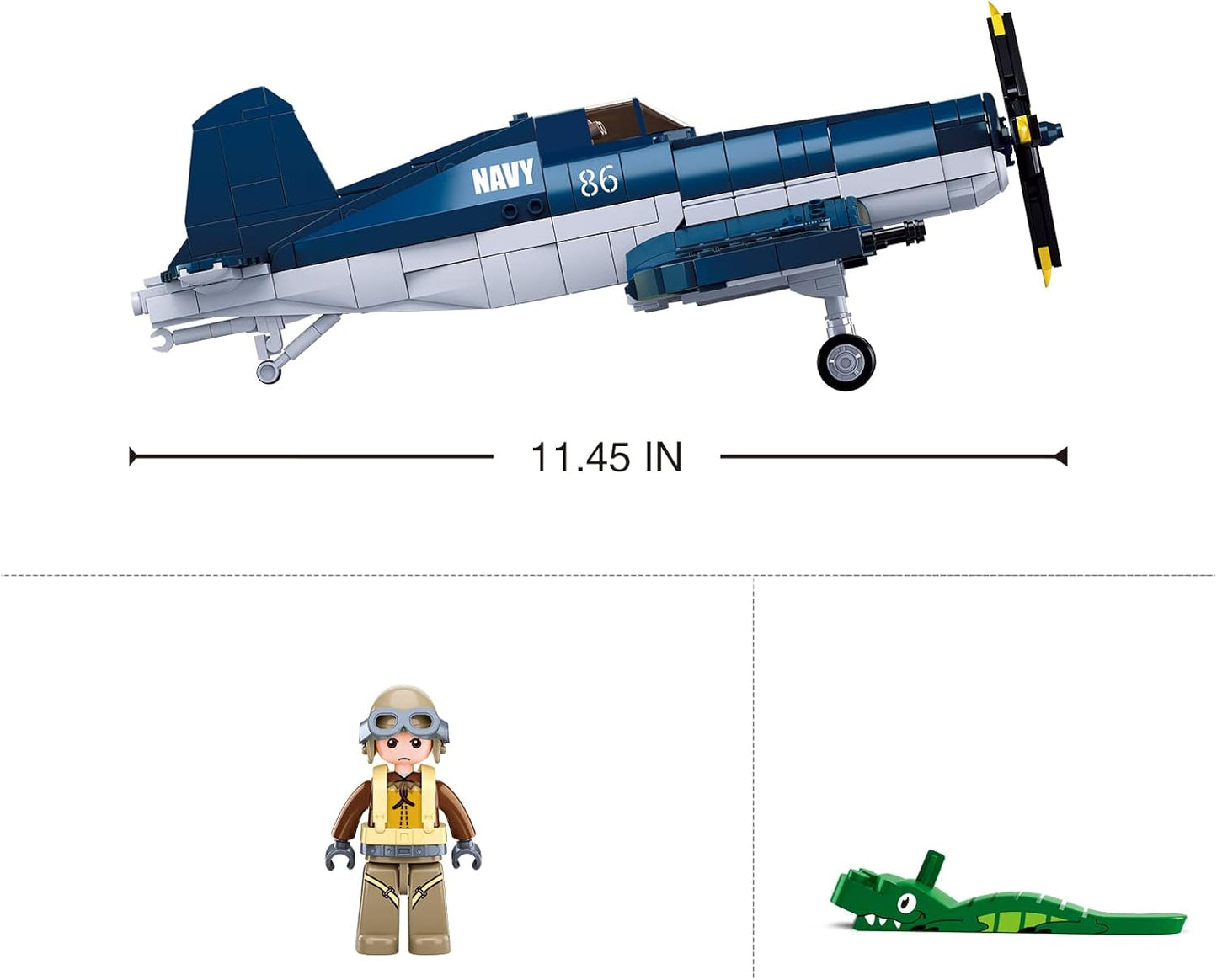 WWII US Navy Carrier Fighter – 550pcs + Pilot