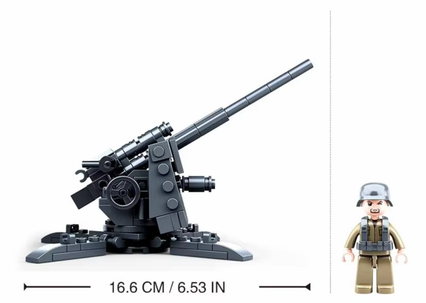 WWII German 88mm Flak Cannon + Soldier