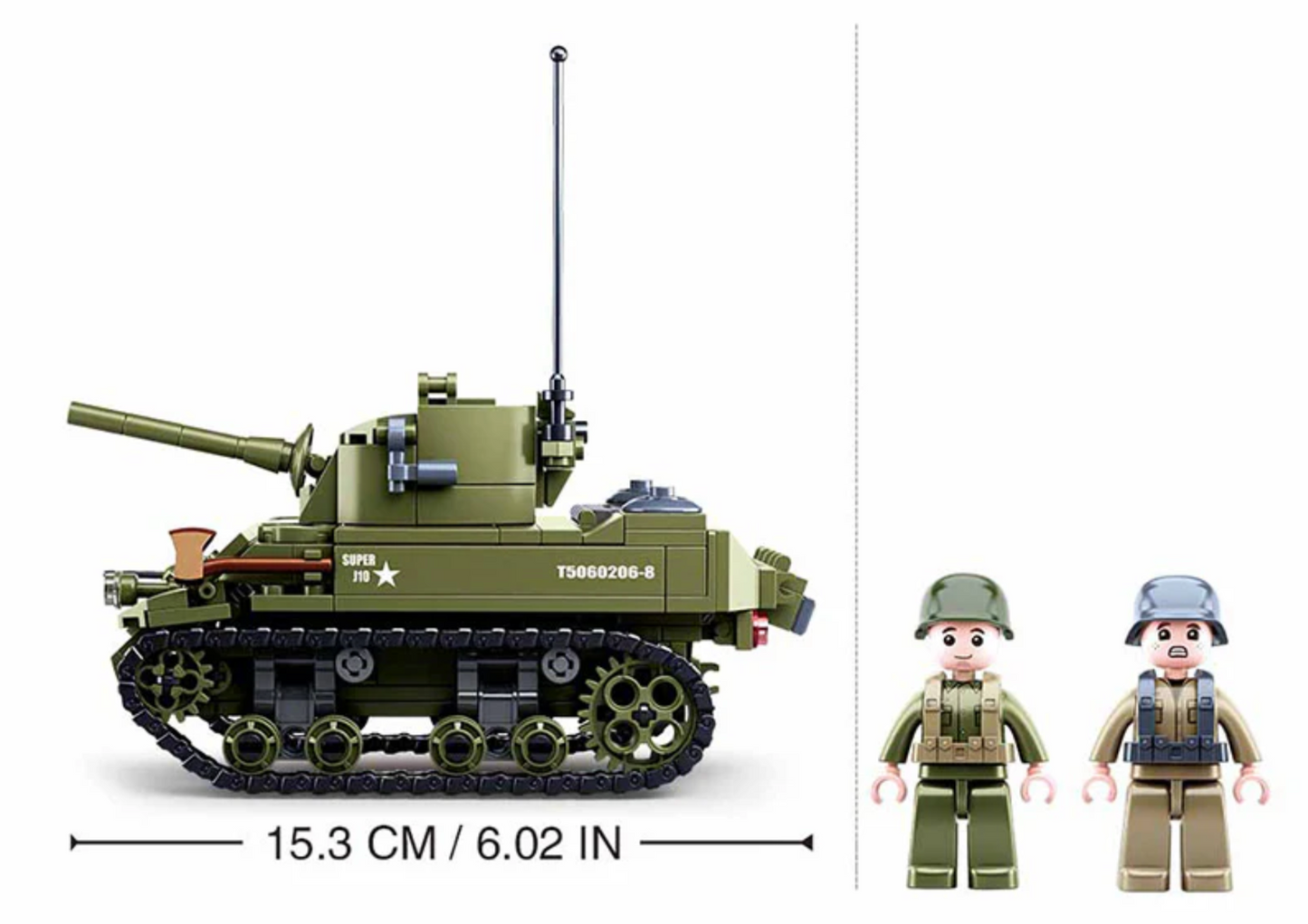 WWII Allied Medium Tank + 2 Soldiers