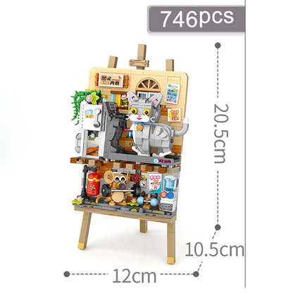 Kitty Cat Painting Stand Building Blocks – 746 Piece