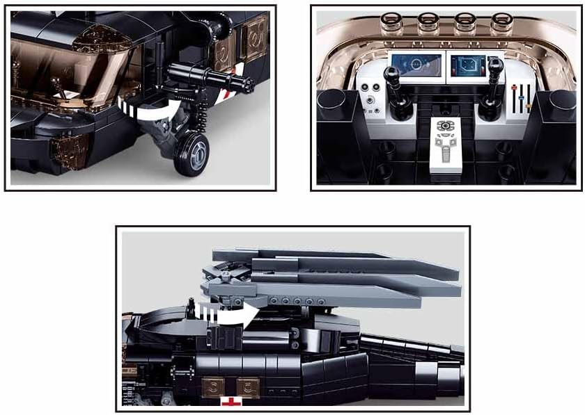 Black Tactical Rescue Helicopter – 692pcs + 4 Troops