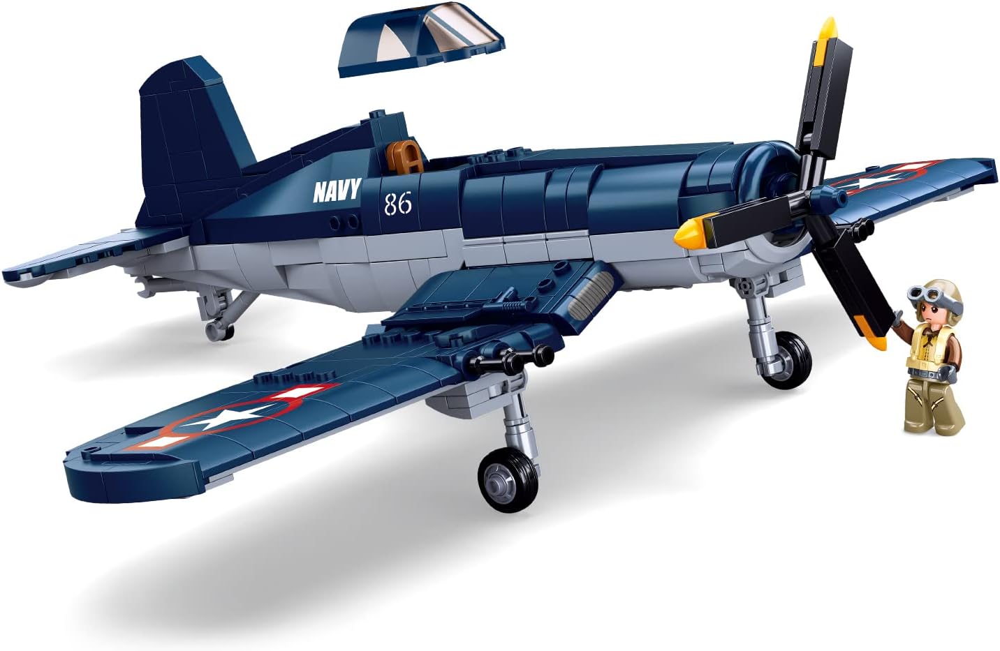 WWII US Navy Carrier Fighter – 550pcs + Pilot