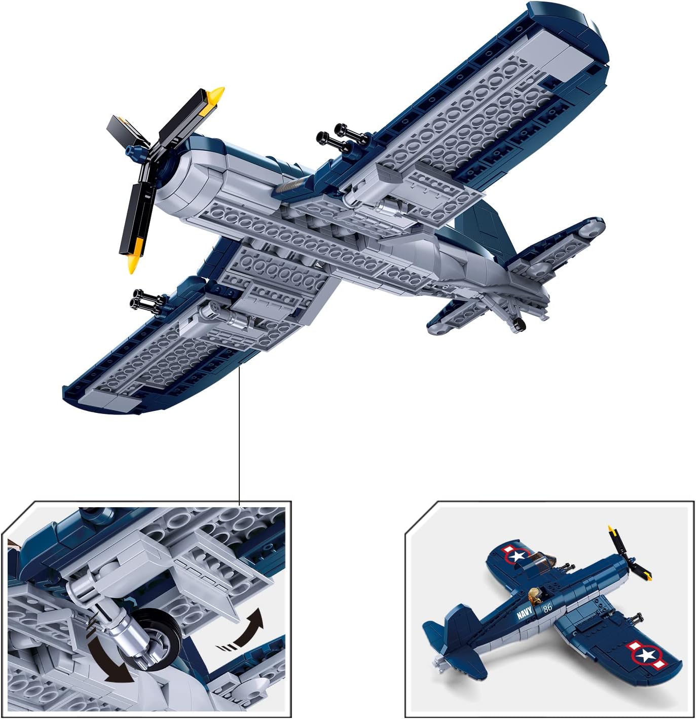 WWII US Navy Carrier Fighter – 550pcs + Pilot