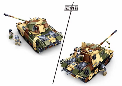 WWII German King Tiger Tank + 3 Soldiers