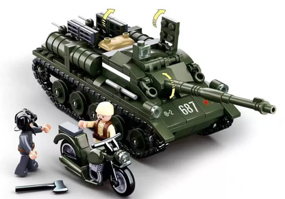 Modern Assault Tank+2 Soldiers & Motorcycle