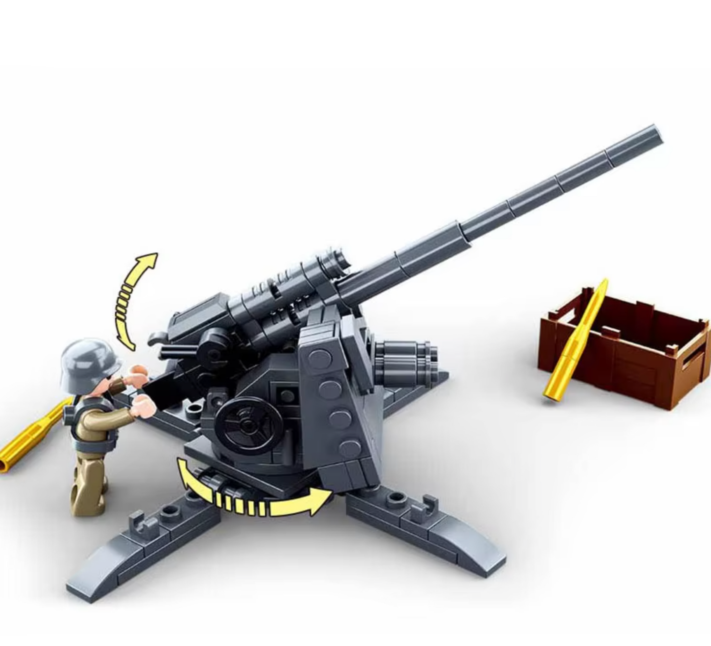 WWII German 88mm Flak Cannon + Soldier