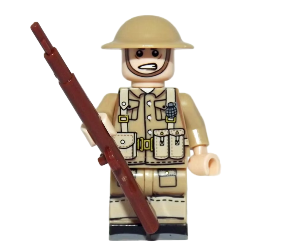 WWII British Army Troops – 24 Soldiers + Baseplate
