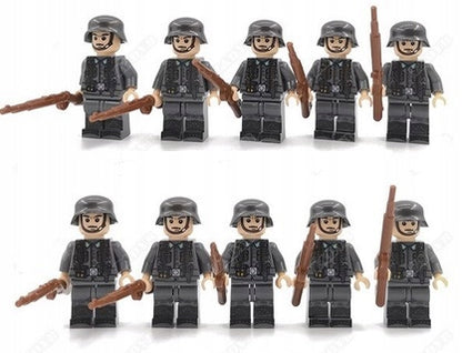 WWII German Rifle Squad – 24 Soldiers + Baseplate