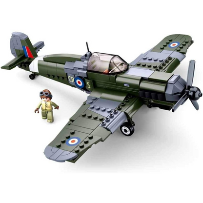 WWII RAF Fighter Plane + Pilot Figure