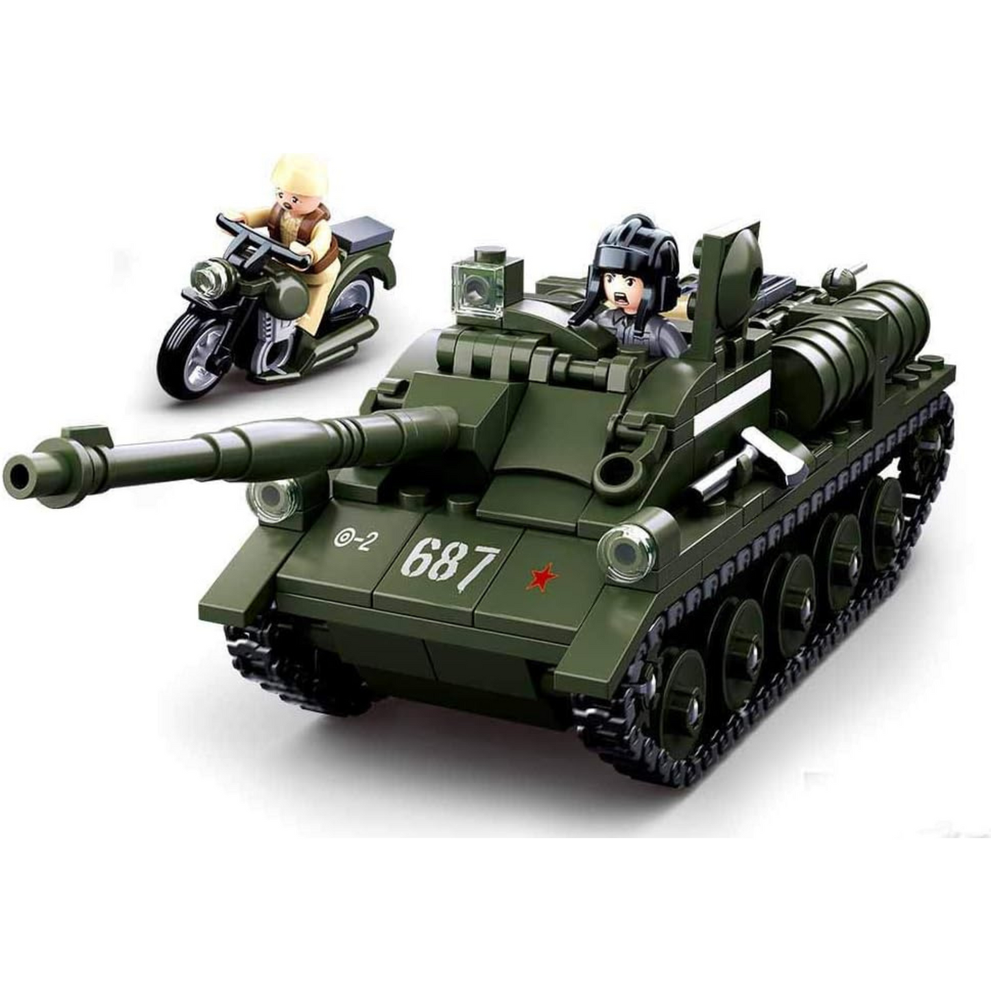 Modern Assault Tank+2 Soldiers & Motorcycle