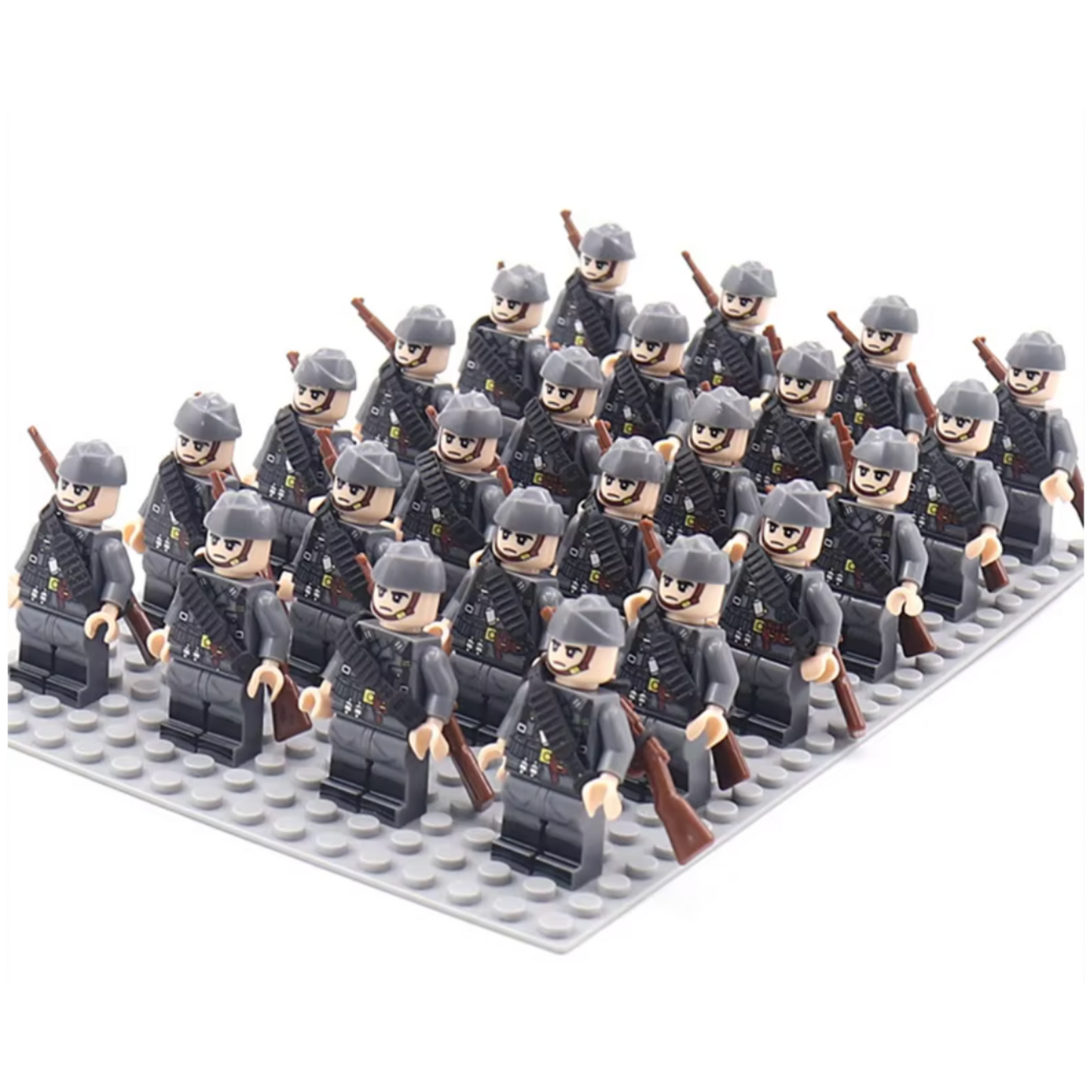 WWII German Army Troop Pack – 24 Soldiers + Baseplate