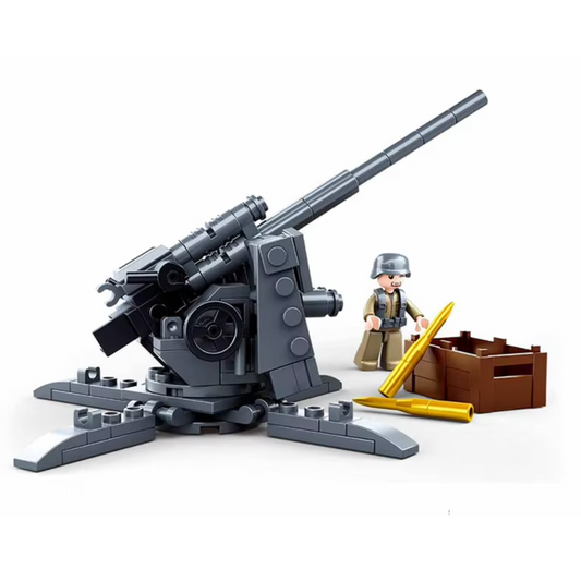 WWII German 88mm Flak Cannon + Soldier