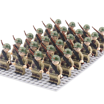 WWII Soviet Red Army Pack – 24 Soldiers + Baseplate