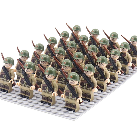 WWII Soviet Red Army Pack – 24 Soldiers + Baseplate