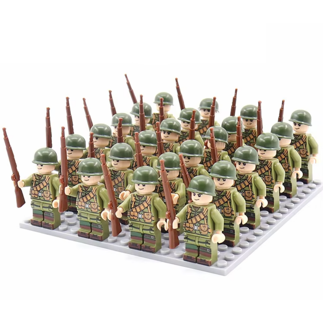 WWII U.S. Army Soldiers – 24 Soldiers + Baseplate