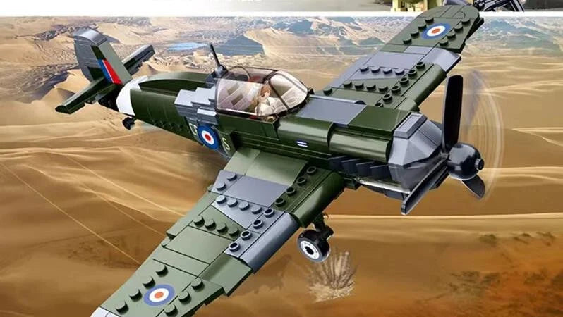 WWII RAF Fighter Plane + Pilot Figure